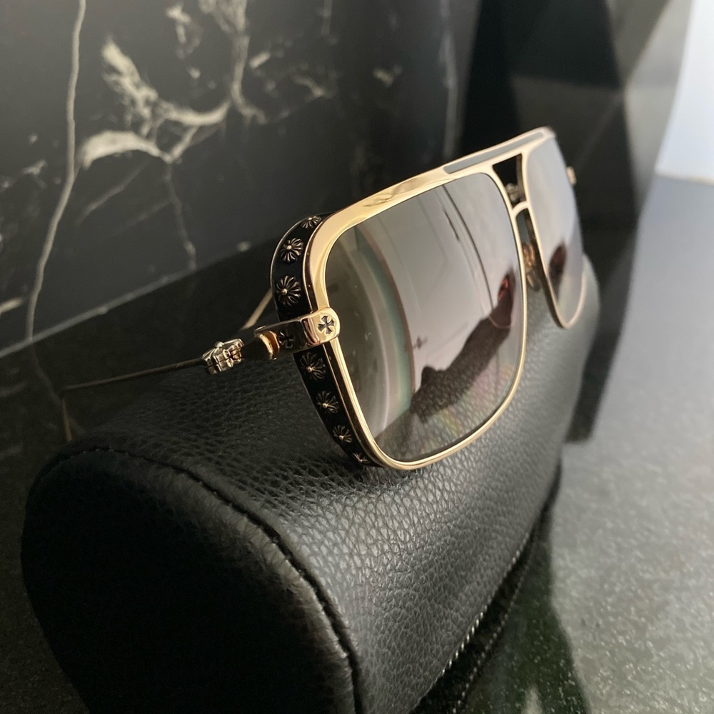 Chrome Hearts Aviator Style Sunglasses